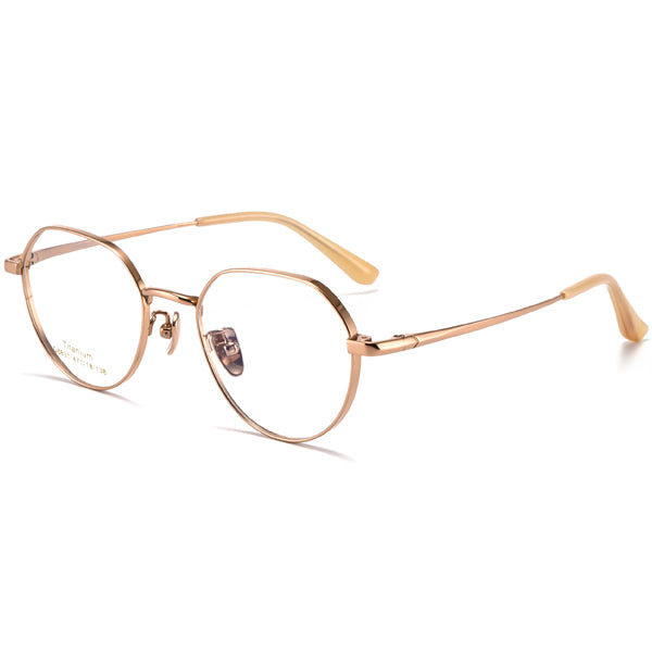 BYUSVS Custom Myopia Lens Round Frame Titanium Metal Material Is Suitable For Women Men BYA-YJ00R-V1